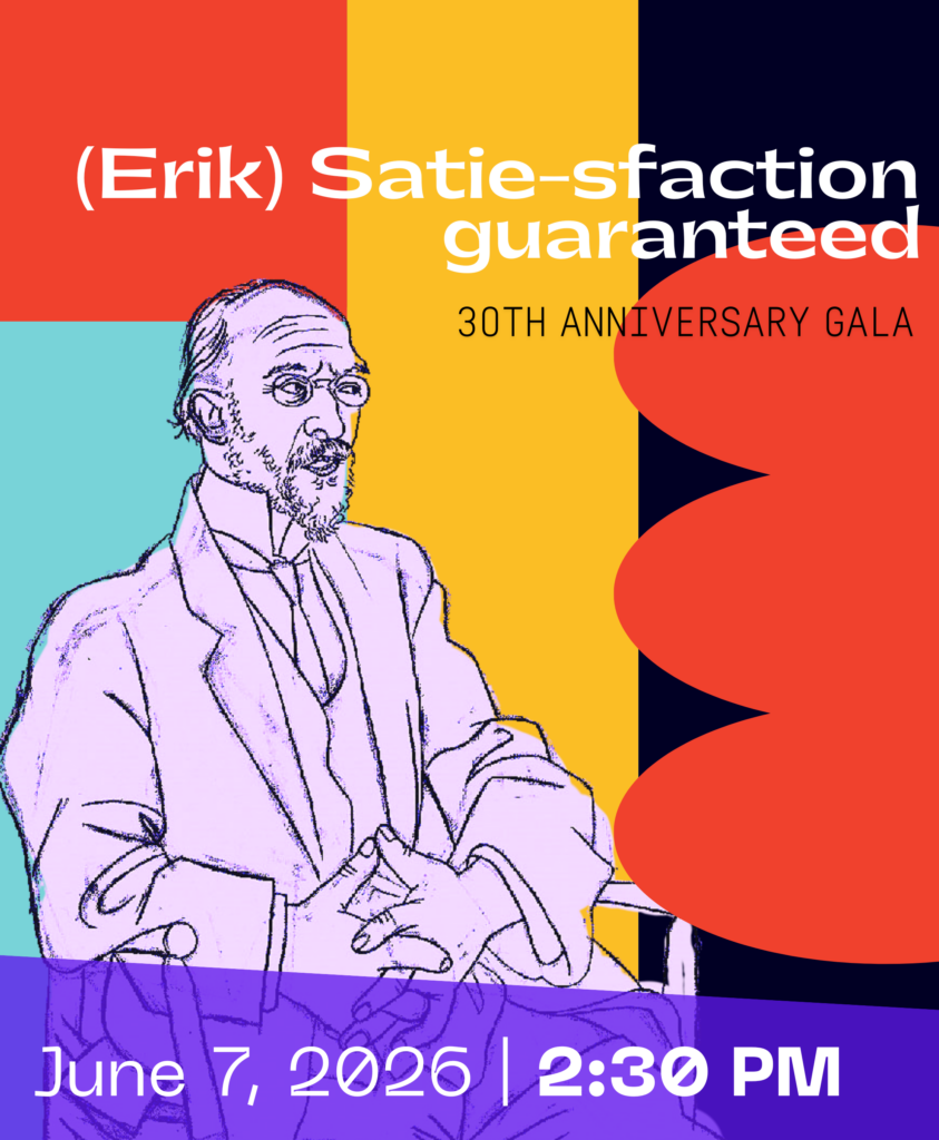 Poster for Off Centre Music Salon Concert Erik Satie-sfaction